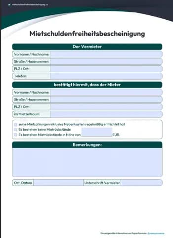 Ausfüllbares PDF Vorlage - Klicken zum Download