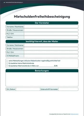 Blanko PDF Vorlage - Klicken zum Download